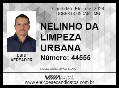 Candidato NELINHO DA LIMPEZA URBANA 2024 - DORES DO INDAIÁ - Eleições