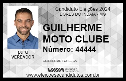 Candidato GUILHERME MOTO CLUBE 2024 - DORES DO INDAIÁ - Eleições