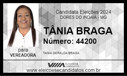 Candidato TÂNIA BRAGA 2024 - DORES DO INDAIÁ - Eleições