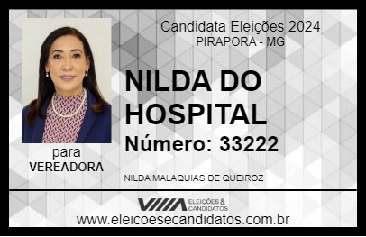 Candidato NILDA DO HOSPITAL 2024 - PIRAPORA - Eleições