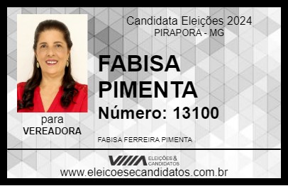 Candidato FABISA PIMENTA 2024 - PIRAPORA - Eleições