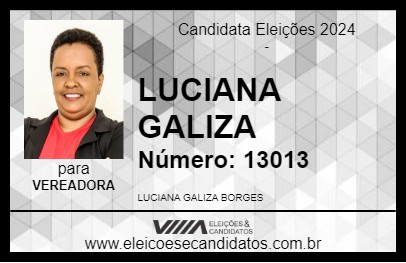 Candidato LUCIANA GALIZA 2024 - PIRAPORA - Eleições