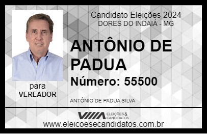 Candidato ANTÔNIO DE PADUA 2024 - DORES DO INDAIÁ - Eleições