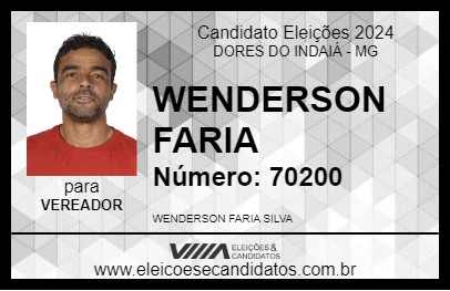 Candidato WENDERSON FARIA 2024 - DORES DO INDAIÁ - Eleições