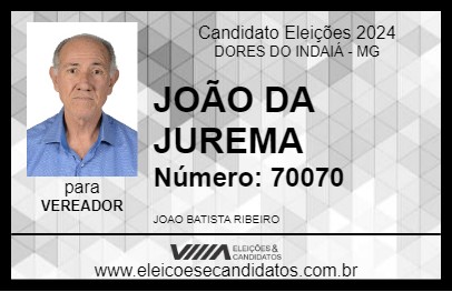 Candidato JOÃO DA JUREMA 2024 - DORES DO INDAIÁ - Eleições