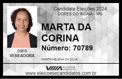 Candidato MARTA DA CORINA 2024 - DORES DO INDAIÁ - Eleições