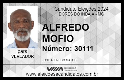 Candidato ALFREDO MOFIO 2024 - DORES DO INDAIÁ - Eleições