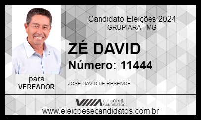 Candidato ZÉ DAVID 2024 - GRUPIARA - Eleições