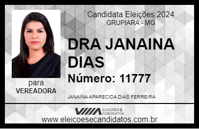 Candidato DRA JANAINA DIAS 2024 - GRUPIARA - Eleições