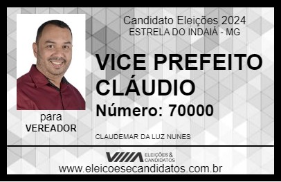 Candidato VICE PREFEITO CLÁUDIO 2024 - ESTRELA DO INDAIÁ - Eleições