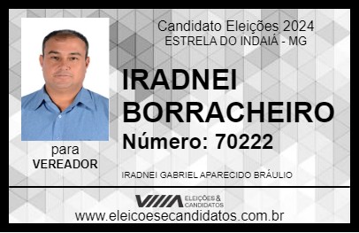 Candidato IRADNEI BORRACHEIRO 2024 - ESTRELA DO INDAIÁ - Eleições