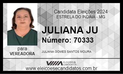 Candidato JULIANA JU 2024 - ESTRELA DO INDAIÁ - Eleições