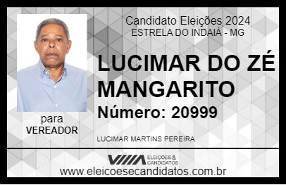 Candidato LUCIMAR DO ZÉ MANGARITO 2024 - ESTRELA DO INDAIÁ - Eleições