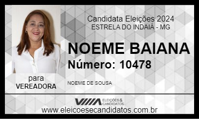 Candidato NOEME BAIANA 2024 - ESTRELA DO INDAIÁ - Eleições