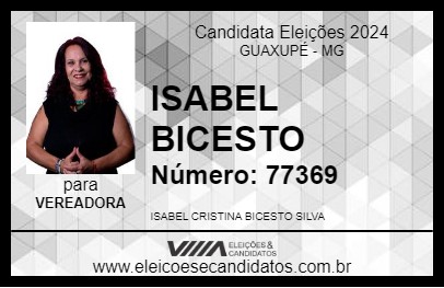 Candidato ISABEL BICESTO 2024 - GUAXUPÉ - Eleições