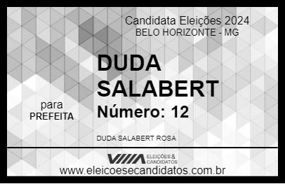 Candidato DUDA SALABERT 2024 - BELO HORIZONTE - Eleições