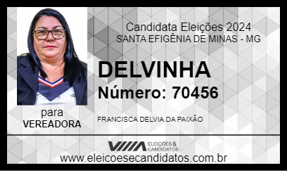 Candidato DELVINHA 2024 - SANTA EFIGÊNIA DE MINAS - Eleições