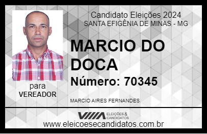 Candidato MARCIO DO DOCA 2024 - SANTA EFIGÊNIA DE MINAS - Eleições