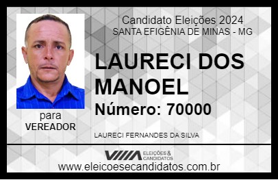 Candidato LAURECI DOS MANOEL 2024 - SANTA EFIGÊNIA DE MINAS - Eleições