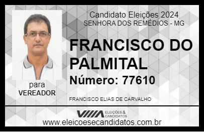 Candidato FRANCISCO DO PALMITAL 2024 - SENHORA DOS REMÉDIOS - Eleições