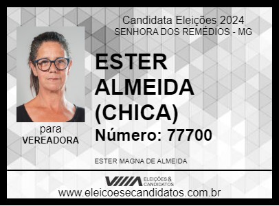 Candidato ESTER ALMEIDA (CHICA) 2024 - SENHORA DOS REMÉDIOS - Eleições