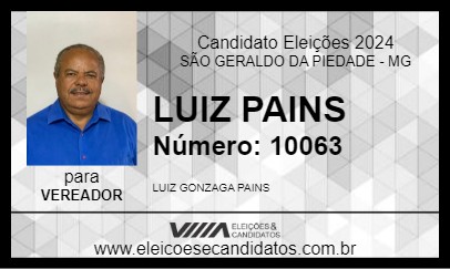 Candidato LUIZ PAINS 2024 - SÃO GERALDO DA PIEDADE - Eleições