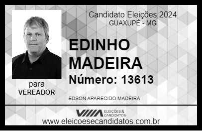 Candidato EDINHO MADEIRA 2024 - GUAXUPÉ - Eleições