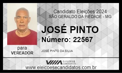 Candidato JOSÉ PINTO 2024 - SÃO GERALDO DA PIEDADE - Eleições