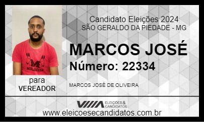 Candidato MARCOS JOSÉ 2024 - SÃO GERALDO DA PIEDADE - Eleições