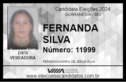 Candidato FERNANDA SILVA 2024 - GUARANÉSIA - Eleições