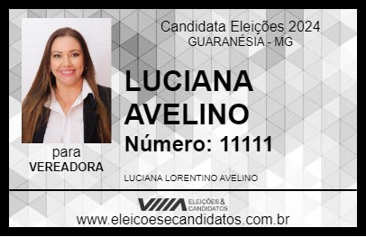 Candidato LUCIANA AVELINO 2024 - GUARANÉSIA - Eleições