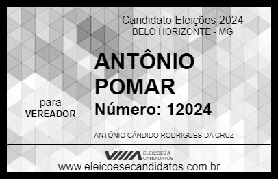 Candidato ANTÔNIO POMAR BH 2024 - BELO HORIZONTE - Eleições