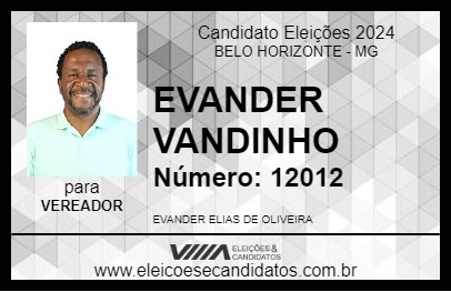 Candidato EVANDER VANDINHO 2024 - BELO HORIZONTE - Eleições