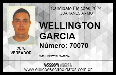 Candidato WELLINGTON GARCIA 2024 - GUARANÉSIA - Eleições