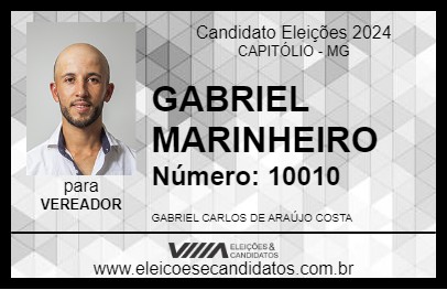 Candidato GABRIEL MARINHEIRO 2024 - CAPITÓLIO - Eleições