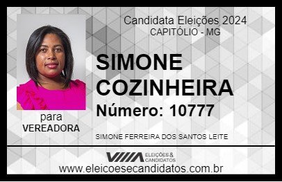 Candidato SIMONE COZINHEIRA 2024 - CAPITÓLIO - Eleições