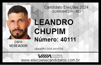 Candidato LEANDRO CHUPIM 2024 - GUARANÉSIA - Eleições