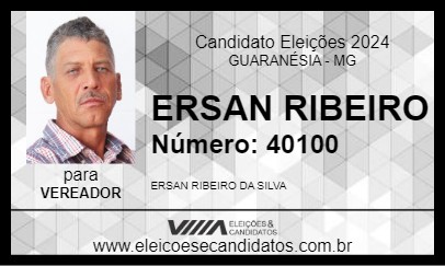 Candidato ERSAN RIBEIRO 2024 - GUARANÉSIA - Eleições