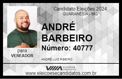 Candidato ANDRÉ BARBEIRO 2024 - GUARANÉSIA - Eleições