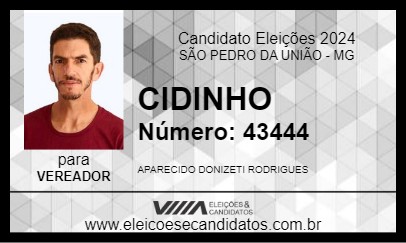 Candidato CIDINHO 2024 - SÃO PEDRO DA UNIÃO - Eleições