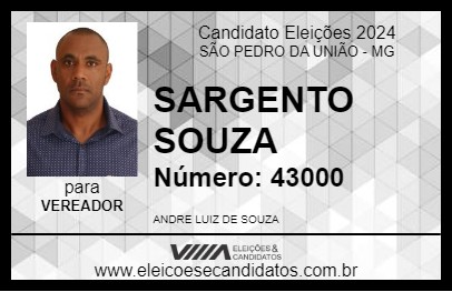 Candidato SARGENTO SOUZA 2024 - SÃO PEDRO DA UNIÃO - Eleições