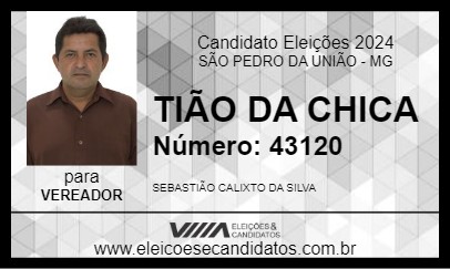 Candidato TIÃO DA CHICA 2024 - SÃO PEDRO DA UNIÃO - Eleições