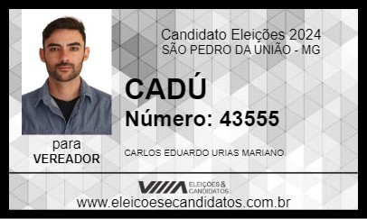 Candidato CADÚ 2024 - SÃO PEDRO DA UNIÃO - Eleições