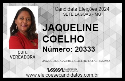 Candidato JAQUELINE COELHO 2024 - SETE LAGOAS - Eleições