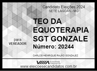 Candidato TEO DA EQUOTERAPIA SGT GONZALE 2024 - SETE LAGOAS - Eleições