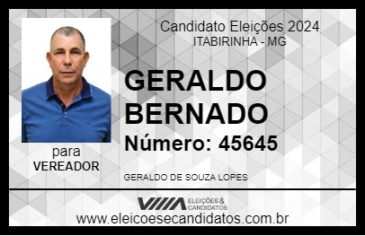 Candidato GERALDO BERNADO 2024 - ITABIRINHA - Eleições