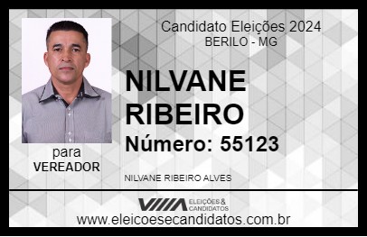 Candidato NILVANE  RIBEIRO 2024 - BERILO - Eleições