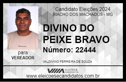 Candidato DIVINO DO PEIXE BRAVO 2024 - RIACHO DOS MACHADOS - Eleições