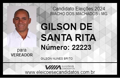 Candidato GILSON DE SANTA RITA 2024 - RIACHO DOS MACHADOS - Eleições