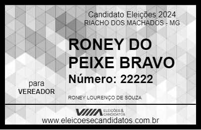 Candidato RONEY DO PEIXE BRAVO 2024 - RIACHO DOS MACHADOS - Eleições